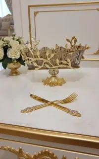 جا  قاشق چنگال پایه برنز
