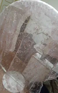 پرده صورتی حریر