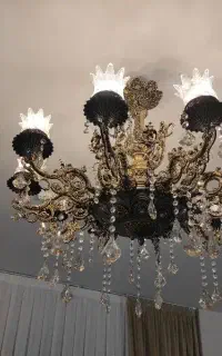 لوستر ۱۰شاخه برنج با دوتا دیوار کوب ۱۸م