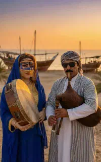 نوازنده نی انبان و دمام اجرای پرشور