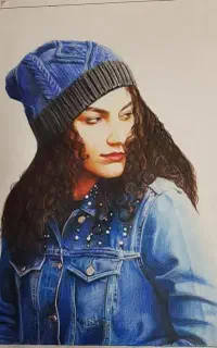 نقاشی و طراحی چهره سیاه قلم و مدادرنگی