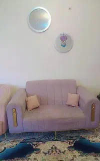 مبل هفت نفره طوسی گلبهی