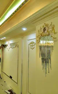 دکوراسیون قاب بندی گچبری پتینه ونقاشی آیینه کاری