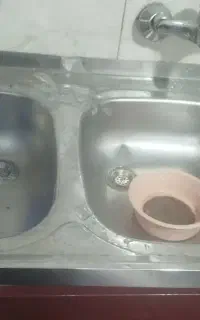 سینک  دولنگه همراه آبچکان و کابینت زمینی