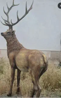مجسمه گوزن فایبرگلاس سبک وزن نشکن با شاخ‌ مونتاژی