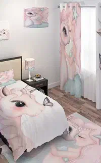 ست پرده فرش و باکس لباس کودک