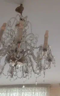 ۱ جفت لوسترسقفی کریستالی برنز۱۰ شاخه