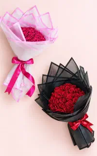 دسته گل روبانی دست ساز