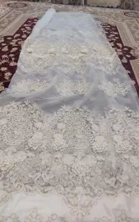 پرده  قابی گل برجسته مرواریدونگین کوب