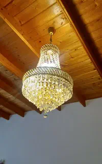 لوستر کریستال وارداتی اب کاری طلا