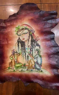 ۳ عدد نقاشی چرم طبیعی نفیس