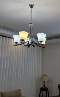 لوستر 5 شعله استیل