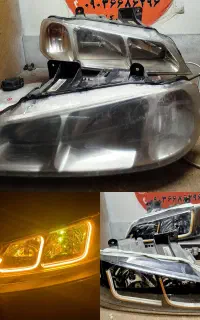 شفاف سازی چراغ جلو با مواد uv و ترمیم رنگ خطر عقب