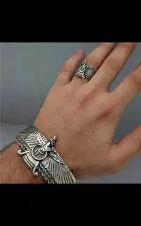 یه ست دسبند انگشتر فروهر ۲ عدد انگشتر عقیق