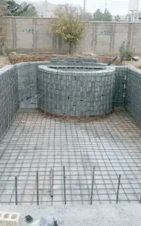 ارماتوربند قالب بندی استخر جکوزی فنداسیون پل