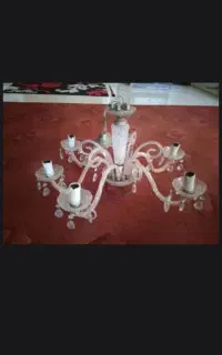 لوسترکریستالی تک ۶شعله سالم وتمیز بالامپ کم مصرف