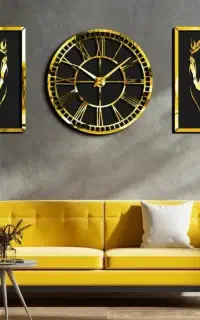 ساعت دیواری سه تیکه یونانی طرح اسب