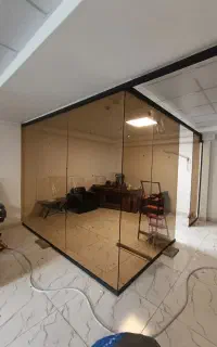اجرای پارتیشن ، هندریل و سقف شیشه ای