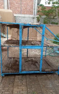 قفس آهنی چرخ دار دوطبقه