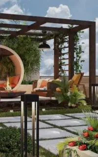 محوطه سازی و اجرای روف گاردن