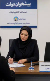 مشاور بیمه خانم دفتر پیشخوان دولت نزدیک محل سکونت