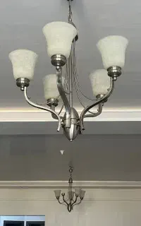 دو تا لوستر پنج شاخه کروم