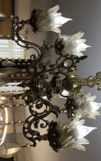 لوستر برنجی  سه شاخه شش شعله ۶۵۰۰