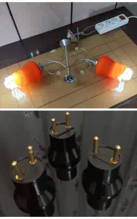 لوستر اتاق ۶۵۰تومان/سه عدد هلدر دوشاخه دار۲۵۰تومان