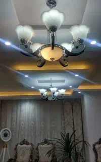 لوستر ۵ شعله چوب و فلز