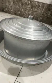 قابلمه و ماهیتابه ی بزرگ آلمینیومی