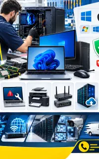 نصب ویندوز و تعمیر کامپیوتر شبانه روزی (در محل)