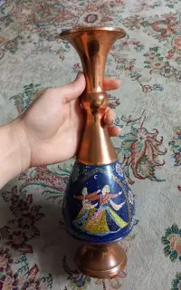 گلدان مسی قدیمی سایز بزرگ ۳۰ سانتی زیبا