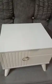 پاتختی چوبی سفید و شیک دو عدد