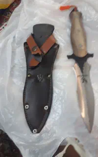 چاقو شکاری دست ساز فنر چرم
