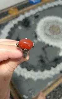 انگشتر عقیق اصل و رکاب دست‌ساز نقره