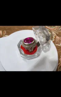 دو عدد انگشتر درجه یک یاقوت و توپاز