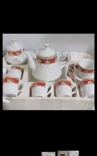 فنجون ونعلبکی با قوری ست کامل