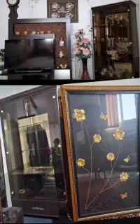 فروش کمد ویترینی و تلویزیون و یک عدد قاب