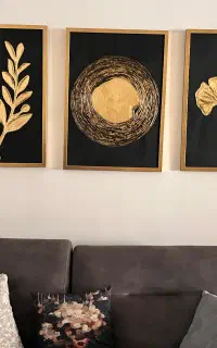 تابلو ورق طلا برجسته دکوراتیو