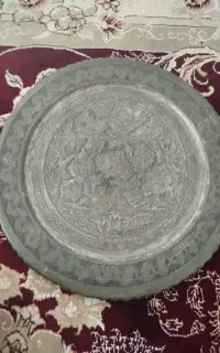سینی مسی قلم زنی قدیمی