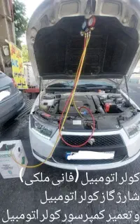 شارژگاز وتعمیر کمپرسورکولر اتومبیل(کولر فانی ملکی)