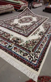 فرش دستباف(بساک)جفت۶متریگل ابریشم نقشه بختیاری۴۰رج