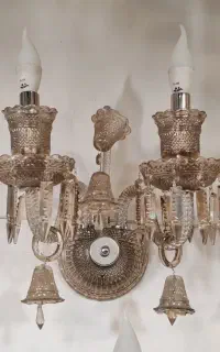 لوستردیوارکوب باکارات دوشاخه شامپاینی بلورکریستالی