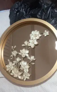 آیینه دکوری گل برجسته