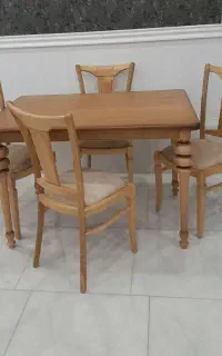 میزنهارخوری 4نفره تمام چوب راش ،میزوصندلی