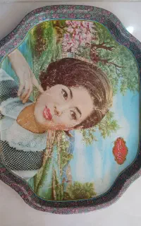 سینی تبلیغاتی چای گلستان قدیمی