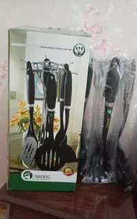 ست ملاقه و کف گیر با پایه استیل