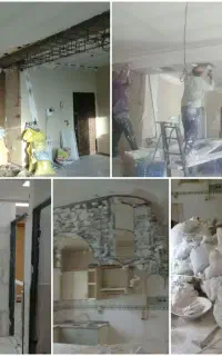 گچکاری پنل گچی گچبری تخریب شومینه آرک کناف کاشی