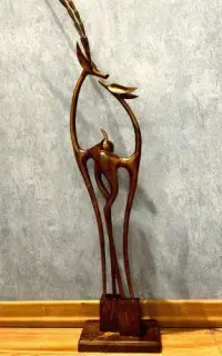 مجسمه چوبی غزال/دکوری چوبی/هدیه/کادو