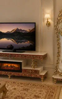 میز تلویزیون طرح برنجی منقلبرنزی  کنارسالنی